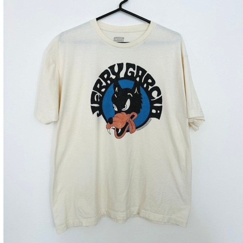 Jerry Garcia American Classics Wolf T-Shirt Mens XL Logo Graphic Cream 2021